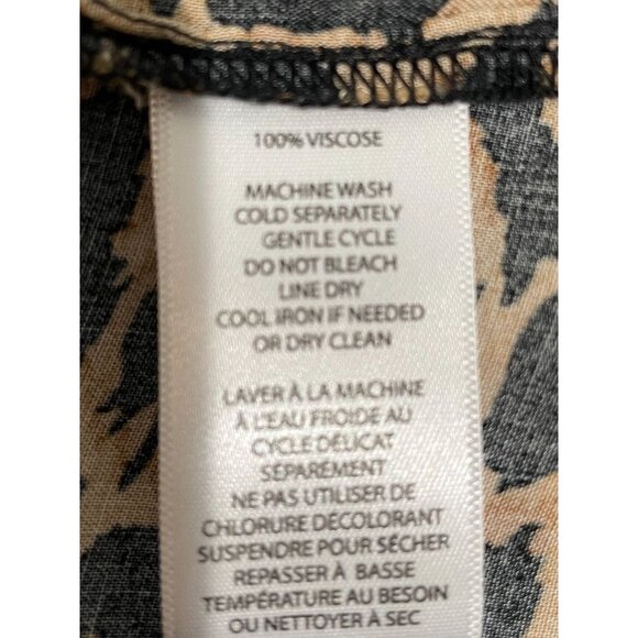 Beachlunchlounge Leopard Print Dress Medium Viscose Tassel Tie Waist & Neckline - Picture 11 of 16